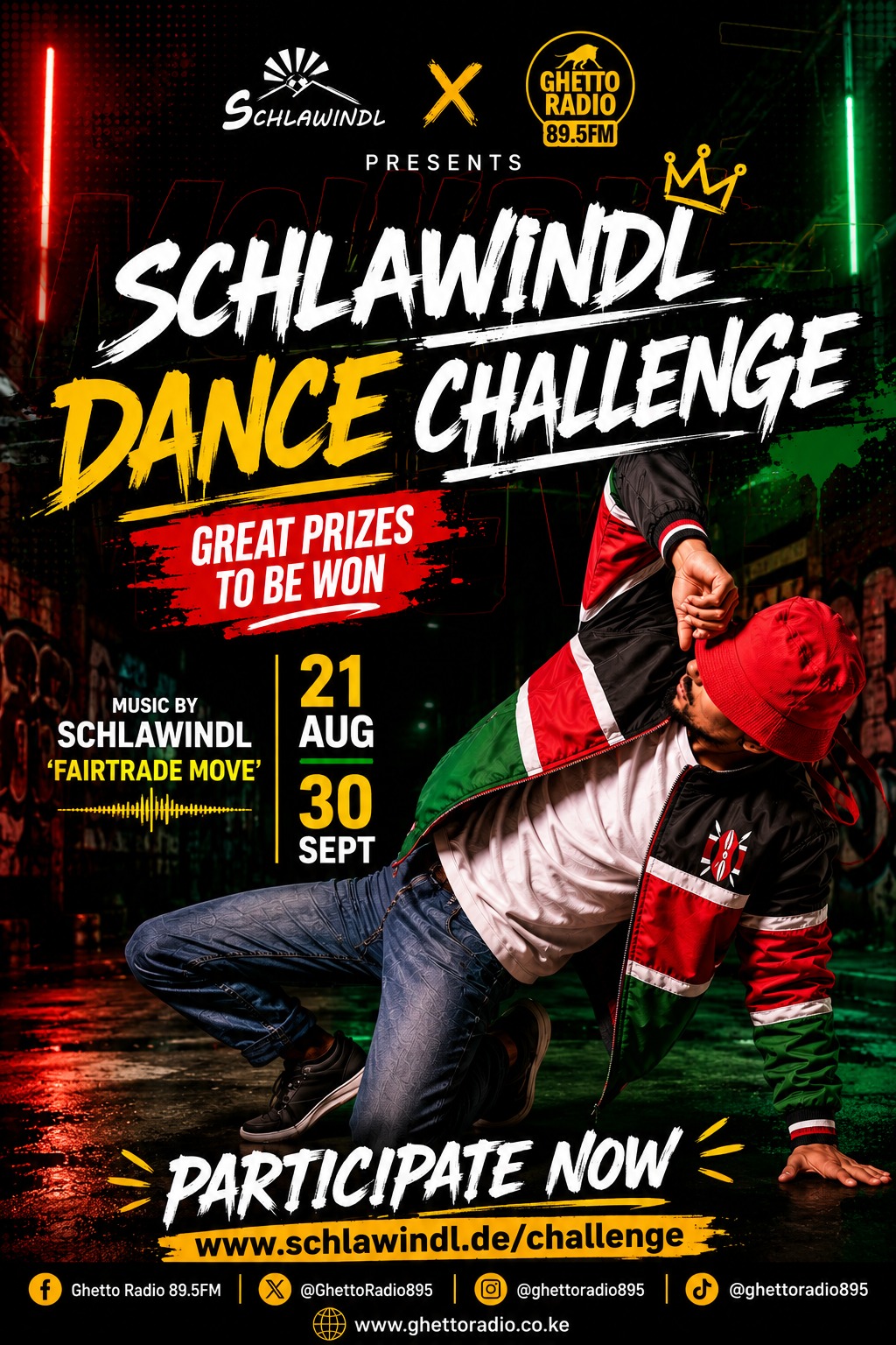 Schlawindl und Ghetto Radio Dance Challenge in Kenya